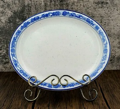 Buy Vintage Buffalo China White W/Blue Southwestern Design 11  Ironware Oval Plate • 10.29£
