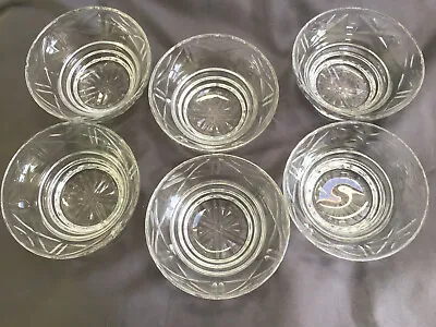 Buy 6 Vintage Sundae Dessert Crystal Cut Glass Bowls  • 12.99£
