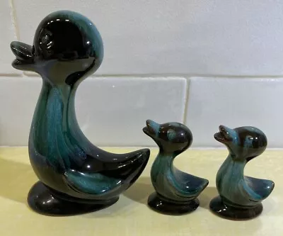 Buy 3 Vintage Blue Mountain Pottery Ducks 5.3  & 2 @ 2.75  Figurines Blue Glaze • 24.67£