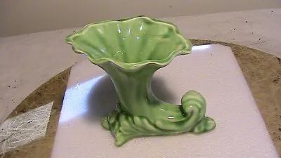 Buy Vintage American Pottery Green Cornucopia Vase 5.5   • 19.26£