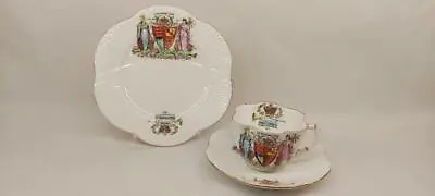 Buy Shelley Late Foley King George V & Mary Coronation Trio 1911 Cup Saucer Plate • 18.98£