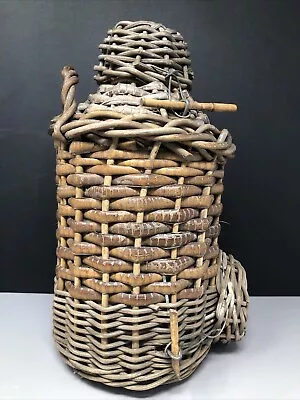 Buy Wicker Covered Stoneware Cider Flagon #619  • 75£