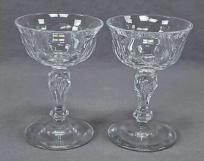 Buy Pair Of 19th Century French Petal Cut Tear Drop Stem 4 1/2 Inch Wine Glasses • 48.26£