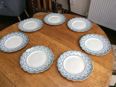 Buy Antique W H Grindley Ismay Pattern Turquoise And White Dinner Plates 1891 • 9.99£