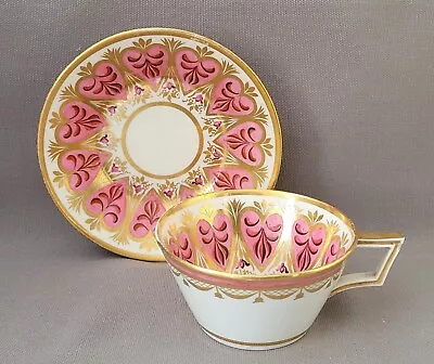 Buy Derby Pink Hearts & Gold Cup & Saucer 1810 • 30£