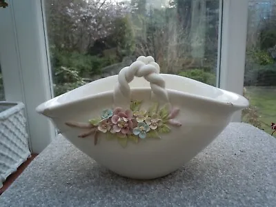 Buy Large Spanish Ceramic Bowl With Embossed Flowers • 12.50£