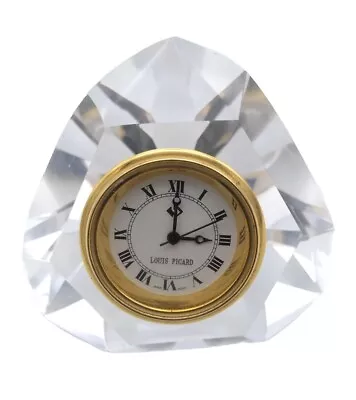 Buy Louis Picard Miniature Cut Glass Crystal Clock Ornament Decor Tested And Working • 17.99£