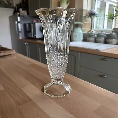 Buy Large Vintage Cut Glass Celery Vase  • 12£