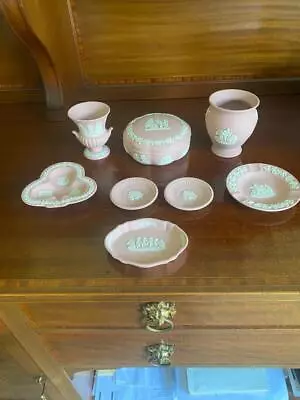 Buy Collection Of 8 Pieces Wedgwood Pink Jasperware • 29£