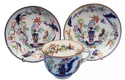 Buy Antique Meissen Porcelain Cup & Two Saucers • 79£