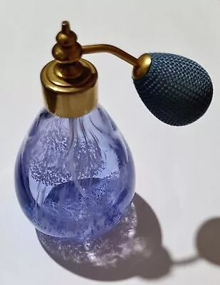 Buy Vintage Blue Whirlwind Blown Glass Perfume Atomizer Bottle Swirl  • 20.25£