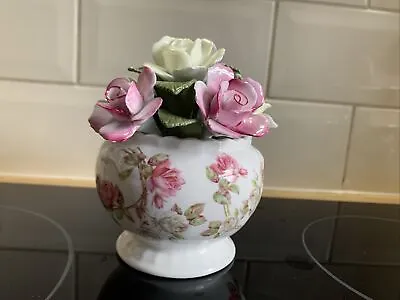 Buy Large Aynsley Floral Bone China Vase Bouquet Rose Rare England • 20£