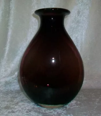 Buy Vintage MCM Mid Century Modern  Purple Amethyst Cased Teardrop Art Glass Vase • 161.12£