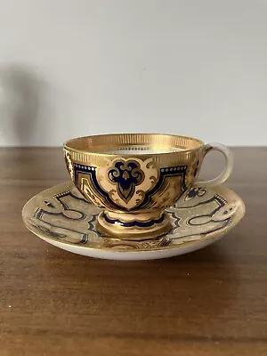 Buy Copelands China Antique Tea Cup Blue Peach Gold • 75£