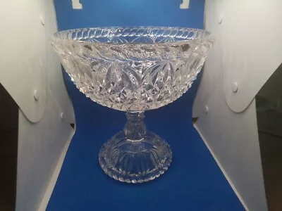 Buy Vintage Cut Glass  Compote Dish, 9 /9'5 Approx , Very Heavy Cut Glass . • 20£