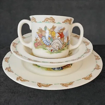 Buy Vintage Royal Doulton Bunnykins Dinnerware Lot Of 3 Plate, Bowl, And Cup • 37.79£