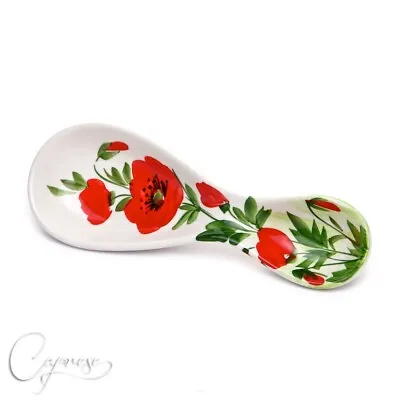 Buy Bassano Pottery- POPPIES Spoonrest  Made/painted By Hand In Italy • 38.43£