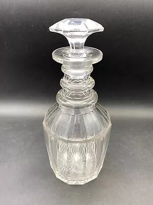 Buy Glass Decanter Early Victorian Vintage Heavy Band Neck Bar Table Wine Sprits • 37.98£