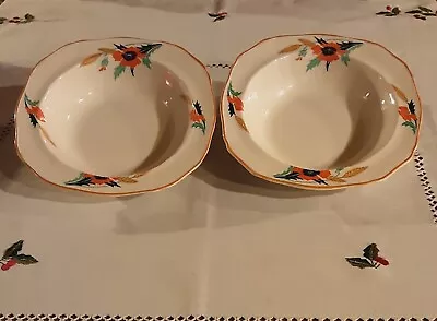Buy Pair Of Lovely Vintage Alfred Meakin Floral Dessert Bowls • 15£