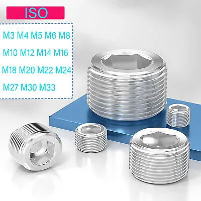 Buy Metric Stainless Steel Internal Hex Male Blanking Plug M3 M4 M5 M6 M8 M10 To M33 • 250.29£