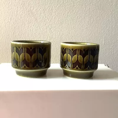 Buy Vintage Hornsea Pottery Heirloom Green Egg Cups Retro 1970s X 2 - See Details • 5£
