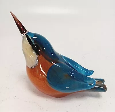 Buy Glass Nuthatch Bird Figurine By Langham Glass Blue/Orange 4  Long 3.5  Tall  • 10.50£