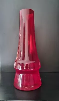 Buy Riihimaki Riihimaen Lasi Oy 'Piippu' Finnish Glass Vase By Aimo Okkolin 25cm Red • 25£