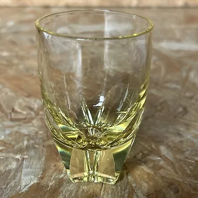 Buy Vintage Rudolf Eschler MOSER? Crystal Eldor Yellow Crystal Ice Bottom Shot Glass • 7.99£
