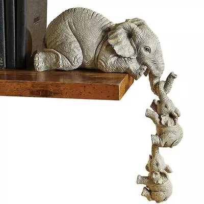 Buy Elephant Resin Sculpture, Hand Craft Animals Statue Art Work Creative Ornament • 7.56£