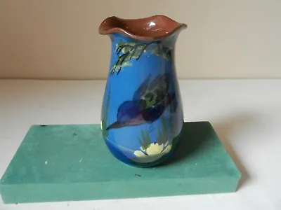 Buy Longpark Pottery Devon / Torquay Ware Pottery Vase / Blue / Kingfisher • 8£