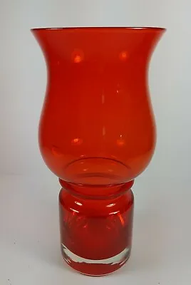 Buy DAMAGED - RETRO SCANDINAVIAN 1970s RIIHIMAKI RED CASED GLASS VASE 8  TALL   • 18.50£
