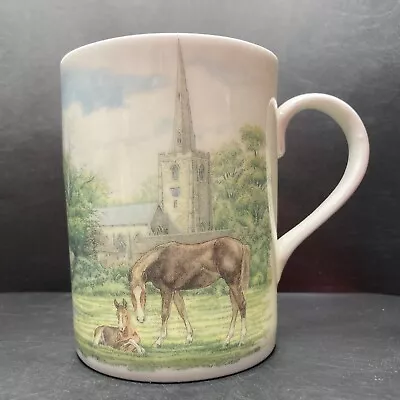 Buy Roy Kirkham RK Village Scene With Church & Horses Bone China Mug Made In England • 19.90£