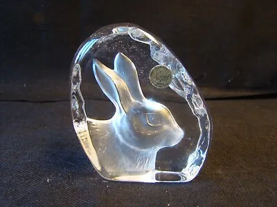 Buy French Lead Crystal Glass Paperweight Cristal D'Arques Rabbit Animal With Label • 9£