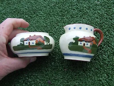 Buy Dartmouth Pottery Motto Ware Devon Cream Jug & Sugar Bowl Mottos On Both Items • 10£