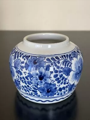 Buy Vintage Delftware Porceleyne Fles Tea Caddy Hand Painted(No Lid) • 36.91£