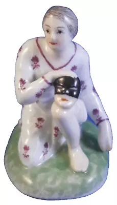 Buy Antique 19thC Bohemian / Russian Porcelain Commedia Columbine Figure Figurine • 384.19£
