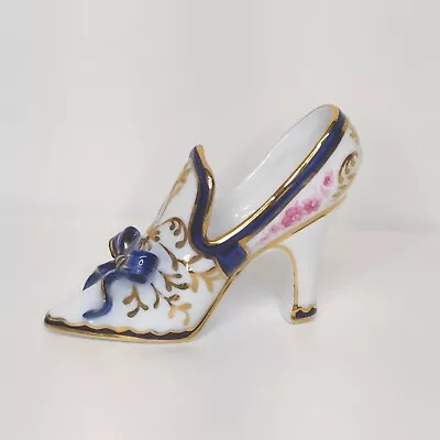 Buy Limoges Shoe Heel China Hand Painted Gold Trim Floral • 18.97£