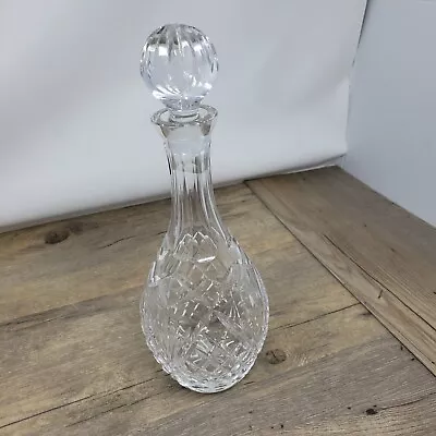 Buy Clear Glass Wine Decanter Heavy Cut Glass With Lid Vintage • 19.99£