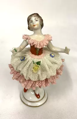 Buy Vintage Volkstedt Dresden Germany Porcelain Lace Ballerina Figurine • 23.67£