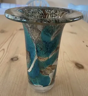 Buy Beautiful Mdina Blue Gold Art Glass Vase • 38£
