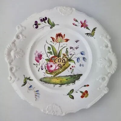Buy Antique 19th Century Staffordshire Plate Painted With Flowers #4 • 79£