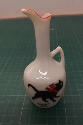 Buy Willow Crested China Vase Good Luck From Exeter Lucky Black Cat C100 • 4.99£