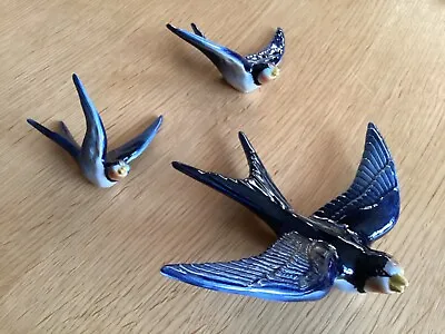 Buy 🎄Rare Vintage 3 Sylvac Flying Swallows Wall Birds Plaques 3156,7,8 Not Beswick • 325£