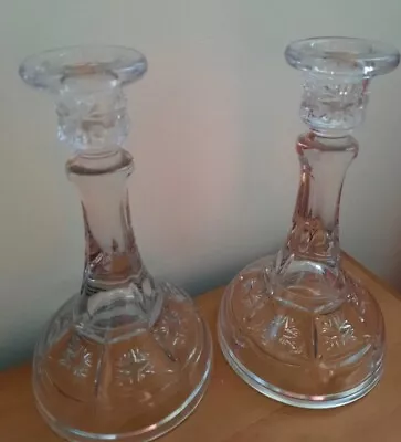 Buy Pair Cut Glass Candle Holders Unmarked • 6£
