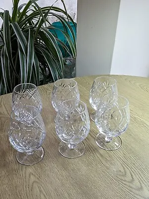 Buy Vintage Royal Doulton Crystal Georgian 6 Mini Brandy Glasses 3 7/8  Signed 1sts • 22.95£