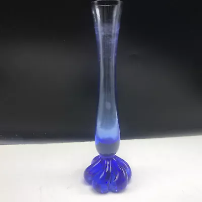 Buy Cobalt Blue Skinny Flower Vase Glass Sculpted Glassware Floral Long Stem  Flo • 18.96£