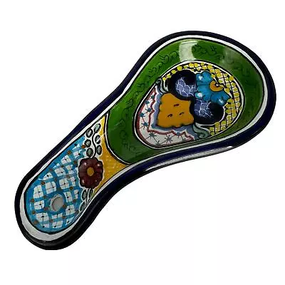 Buy Puebla Mexico Talavera Pottery Spoon Rest Wall Hanging Hand Painted Bohemian • 23.67£