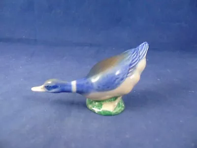 Buy Branksome China Blue Duck Mallard Bird Figurine  Length 9cm • 2.99£