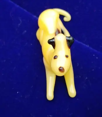 Buy Murano Glass Dog Yellow Figure Vintage Small Lamp Work Animal Figurine Retro • 7.99£