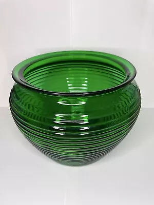 Buy Vintage National Potteries Green Glass Ribbed Humidor Retro Napco Glassware Bowl • 21.98£
